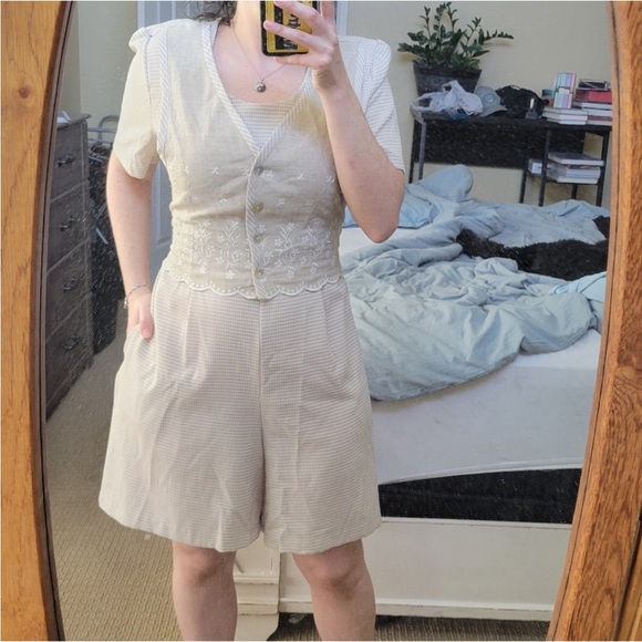 90s ROMPER gingham vest - Picture 11 of 14